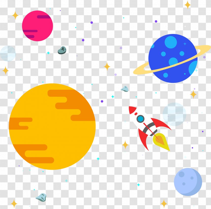 Outer Space Solar System Clip Art - Yellow - Star Rocket Transparent PNG