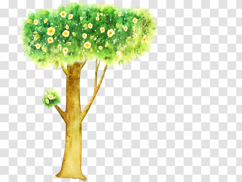 Cartoon Poster Illustration - Flowerpot - Tree Transparent PNG