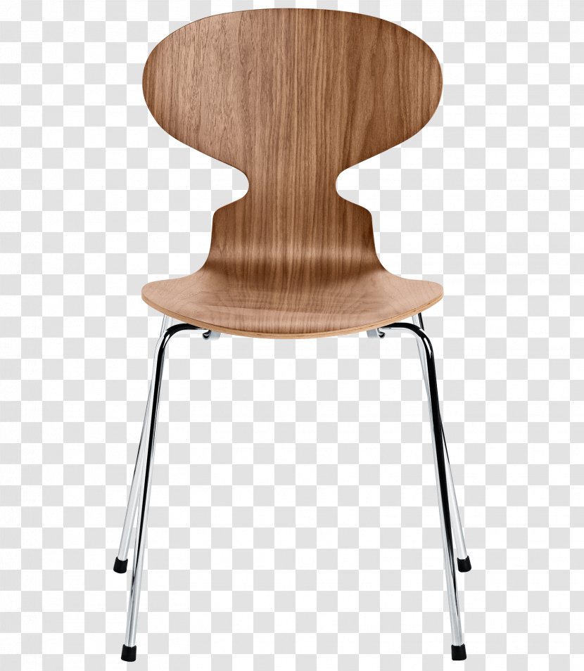 Ant Chair Model 3107 Egg Fritz Hansen - Plywood - Walnut Transparent PNG