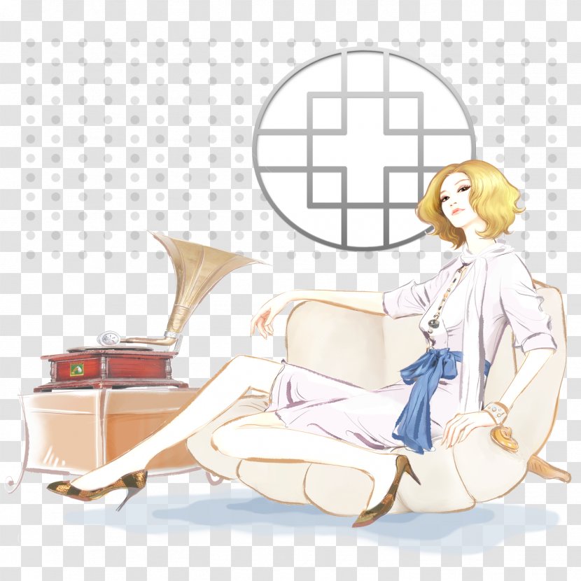 Couch Cartoon Seat Illustration - Tree - Casual Women Transparent PNG