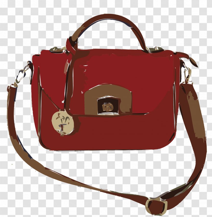 Handbag Clothing Accessories Leather Clip Art - Red - Bag Transparent PNG