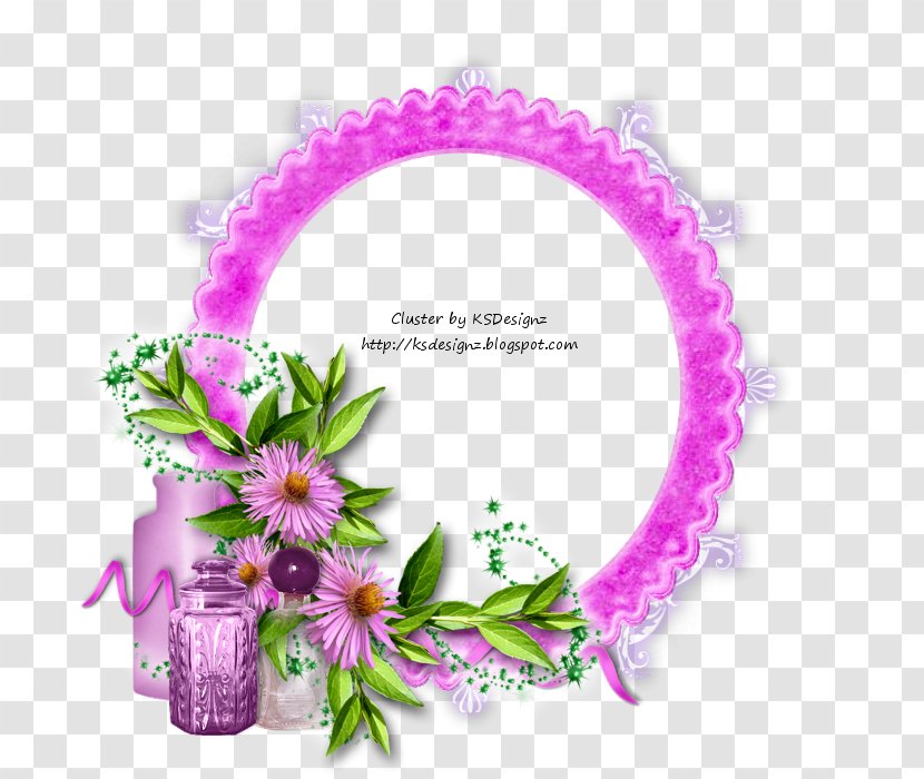 Floral Design Picture Frames PSP Font - Purple - Mauve Border Transparent PNG