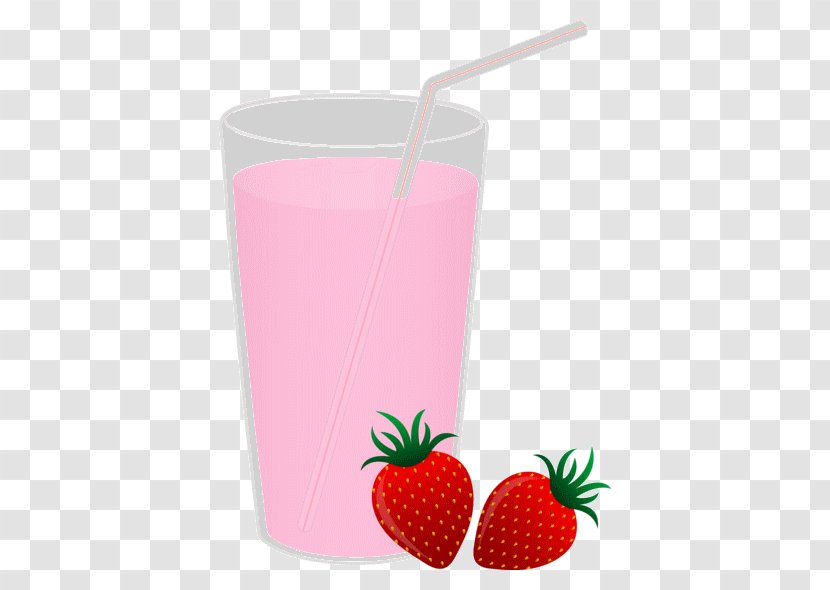 Strawberry Juice Smoothie Milkshake Non-alcoholic Drink - Milk Transparent PNG