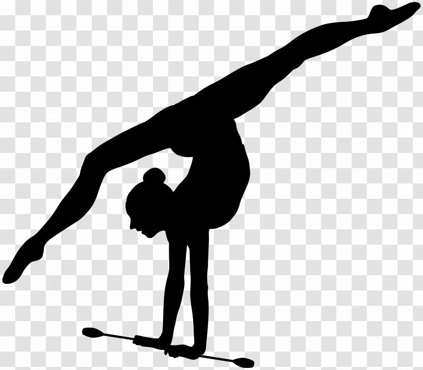 Rhythmic Gymnastics Ribbon Silhouette - Handstand - Gymnast Clip Art Transparent PNG
