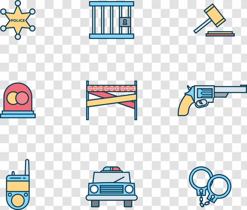Police Officer Car Icon - Material - Cartoon Cute Transparent PNG