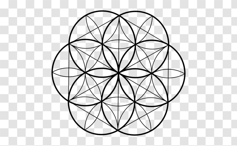 Sacred Geometry Overlapping Circles Grid Symbol Vesica Piscis - Tree Of Life Transparent PNG