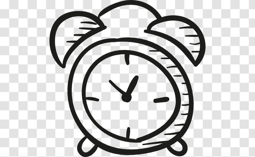 Alarm Clocks Drawing - Black And White - Clock Vector Transparent PNG