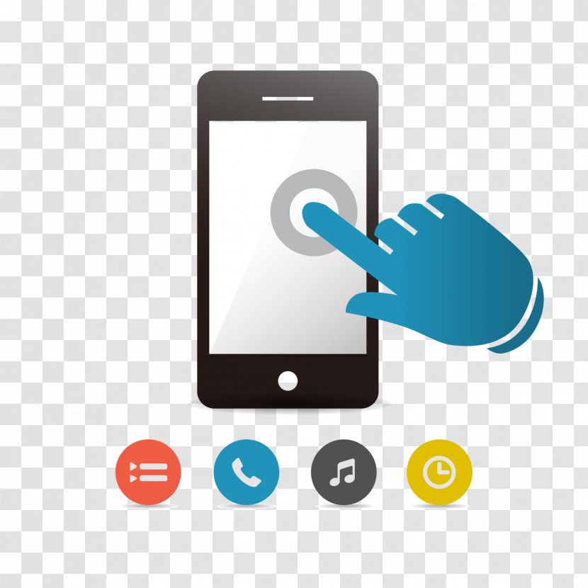 Smartphone Touchscreen Mobile Device App - Flat Phone Transparent PNG