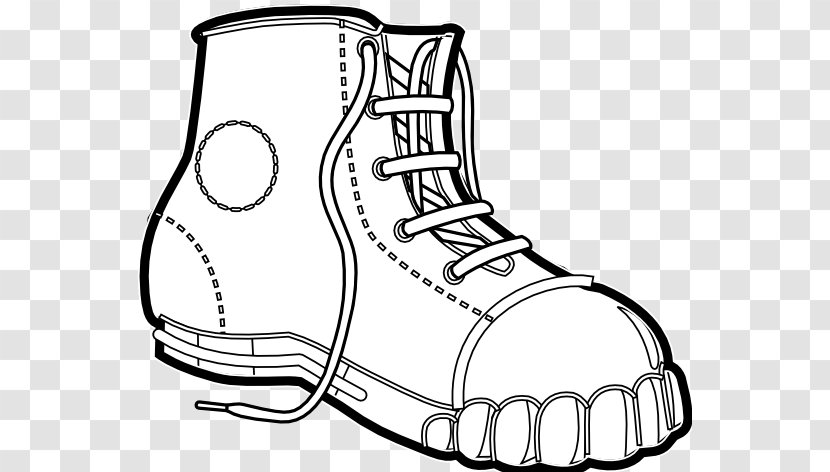 Clothing Black And White Boot Clip Art - Line Transparent PNG