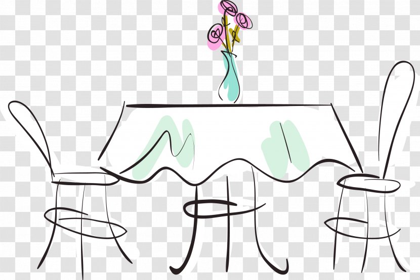 Chair Cartoon - Furniture - Green Simple Tables And Chairs Decorative Patterns Transparent PNG