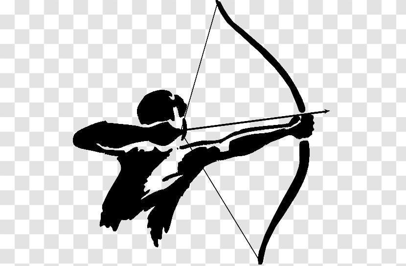 Archery Tag Bow And Arrow Hunting Clip Art - Monochrome - Archer Transparent PNG