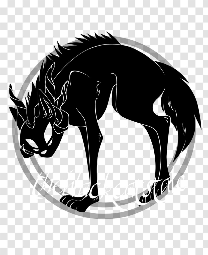 Horse Logo Silhouette Black Font - Tail Transparent PNG