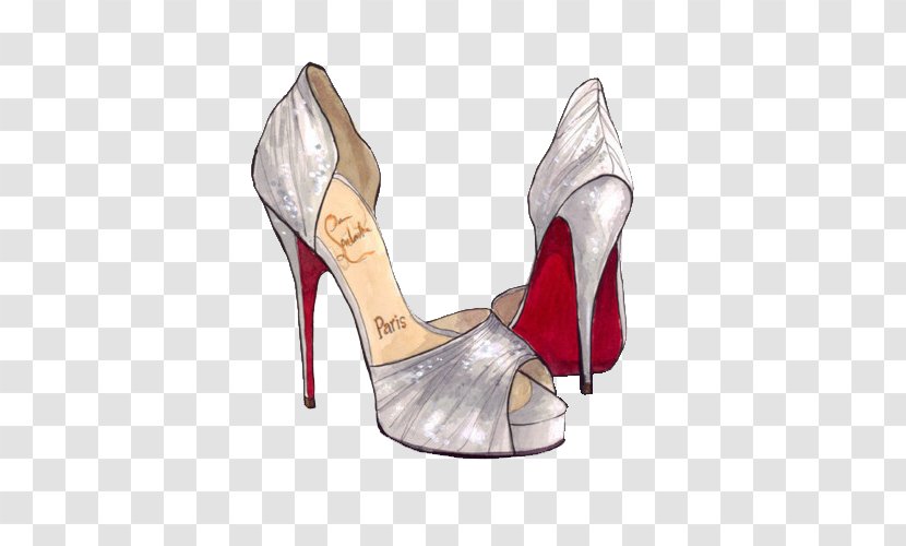 Sketch Drawing Peep-toe Shoe Fashion Illustration - Christian Louboutin - High Heel Shoes Transparent PNG