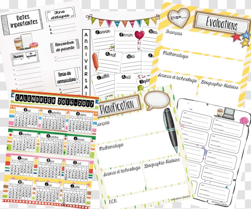 Paper First Day Of School Teacher Logbook - Material Transparent PNG