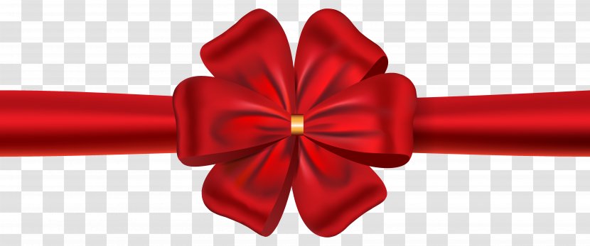 Ribbon Red Clip Art - Christmas - With Bow Image Transparent PNG