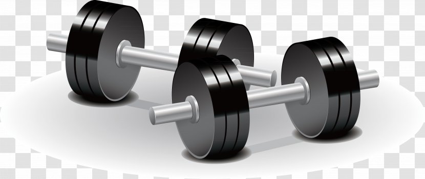 Dumbbell Weight Training Olympic Weightlifting Physical Exercise - Wheel - Black Iron Elements Transparent PNG