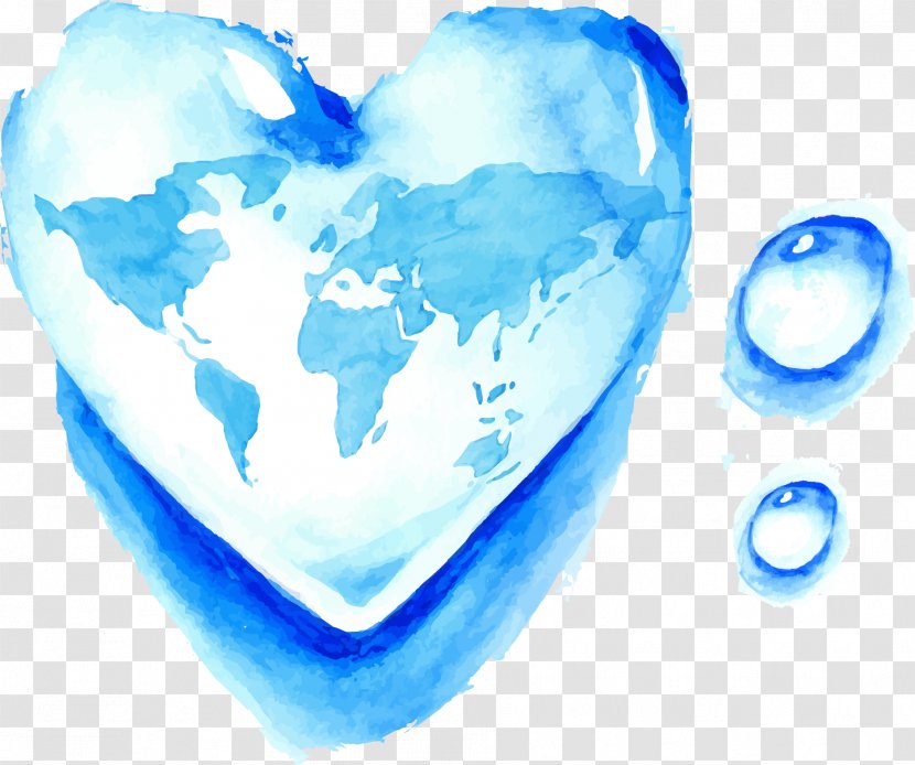 World Water Day Euclidean Vector - Frame - Hand Painted Droplets Transparent PNG