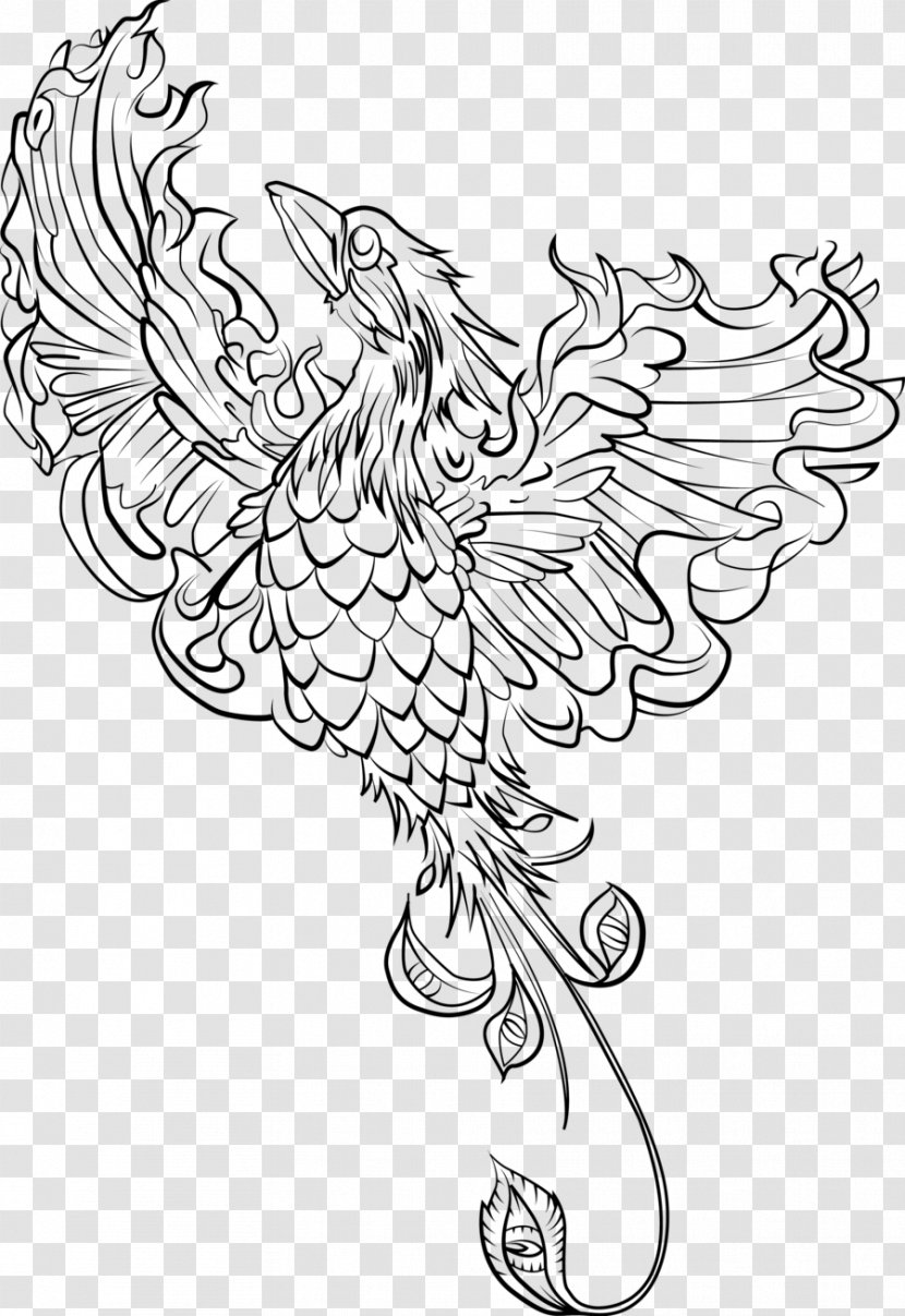 Coloring Book Drawing Phoenix Adult Mandala - Art Therapy Transparent PNG