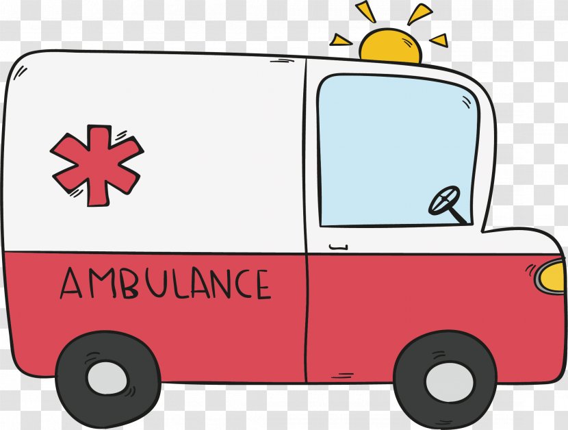 Car Ambulance Motor Vehicle Clip Art - Area - Hand-painted Style Transparent PNG