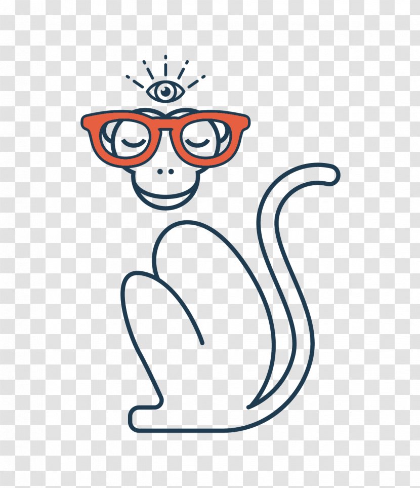 Line Art White Character Clip - Cartoon - Year Of The Monkey Transparent PNG