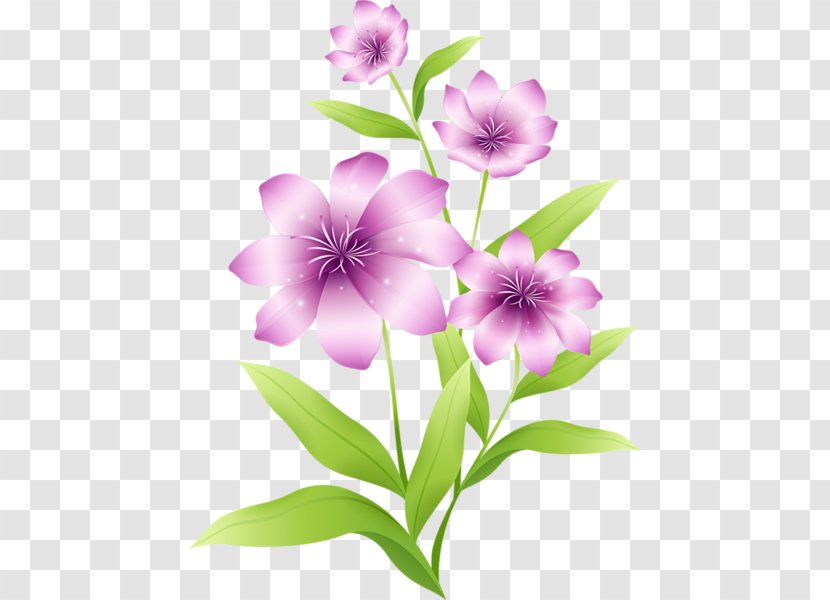 Pink Flowers Purple Clip Art - Flowers: Transparent Birds II Transparent PNG