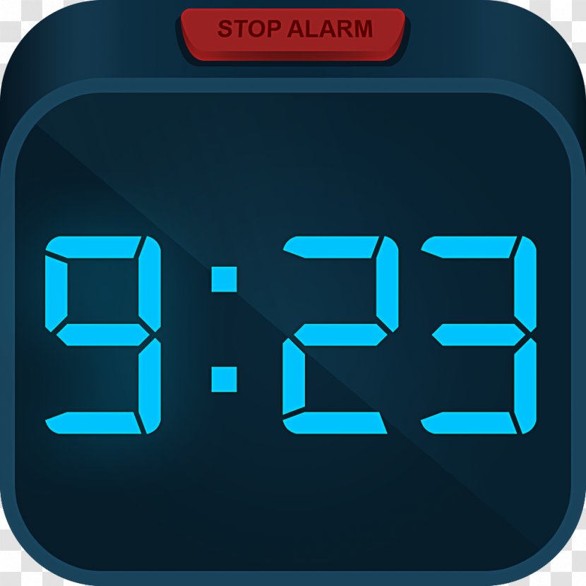Digital Clock Alarm Clocks Timer Electronics - Electric Blue Transparent PNG