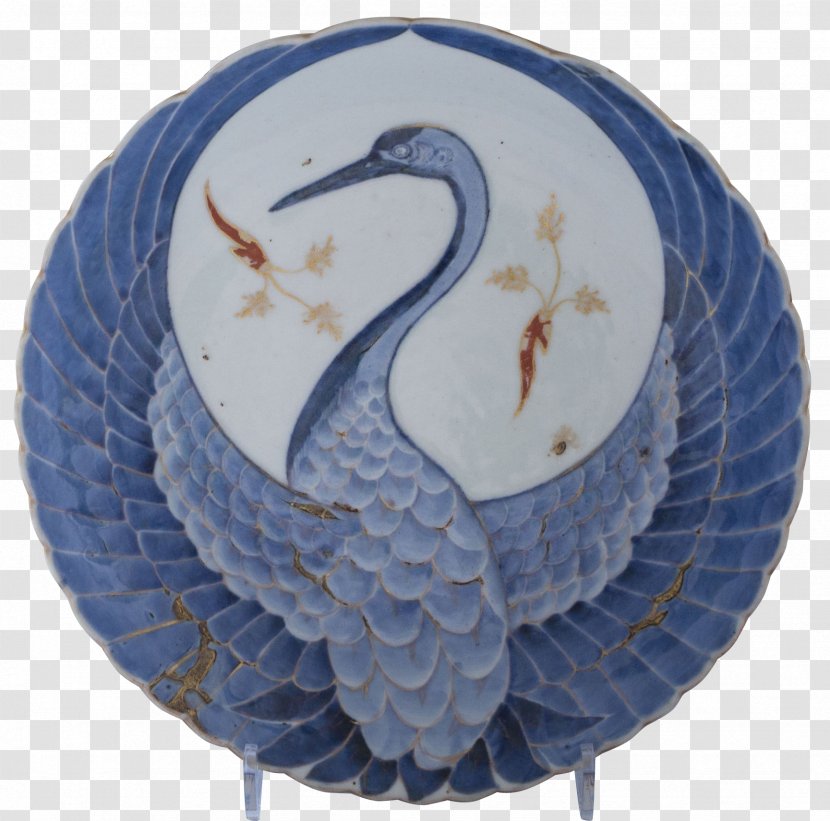 Edo Period Japan Blue And White Pottery Porcelain - Japanese Crane Transparent PNG