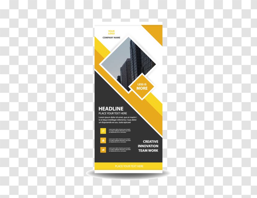 Flat Design Vector Graphics Template Psd - Yellow - Corporate Roll Up Transparent PNG