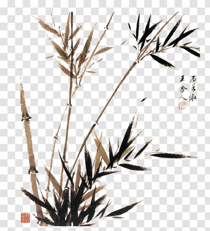 Watercolor Painting Chinese Japanese Art - Grass Family - Bamboo Transparent PNG