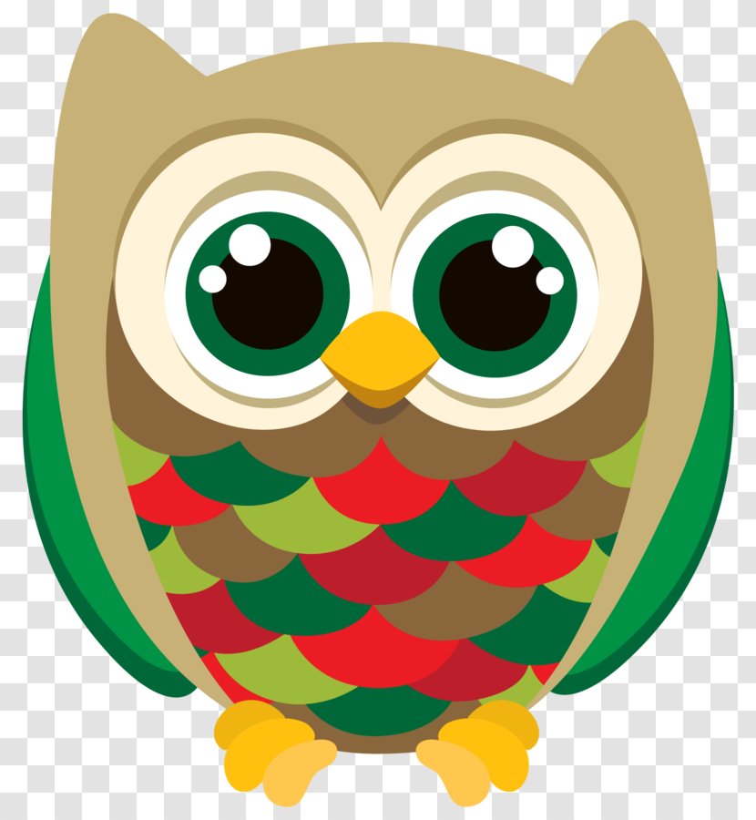 Baby Owls Clip Art Christmas - Owl Transparent PNG
