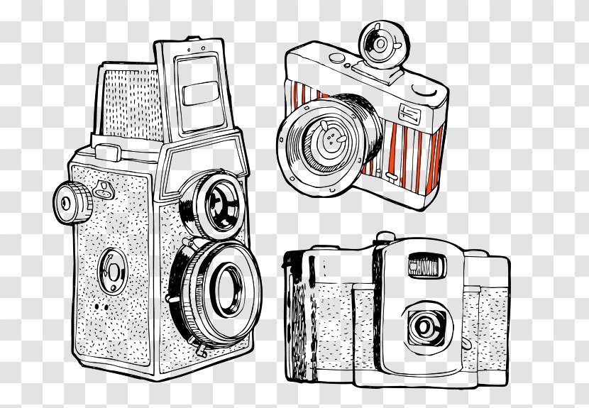 Camera Drawing Photography - Monochrome - Hollow Line Digital Transparent PNG