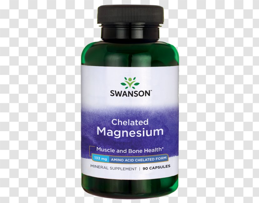 Dietary Supplement Magnesium Glycinate Swanson Health Products Chelation - Stearate Transparent PNG