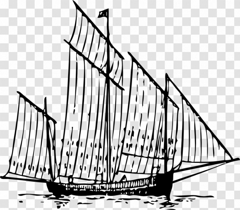 Sailing Ship Clip Art - Lugger Transparent PNG