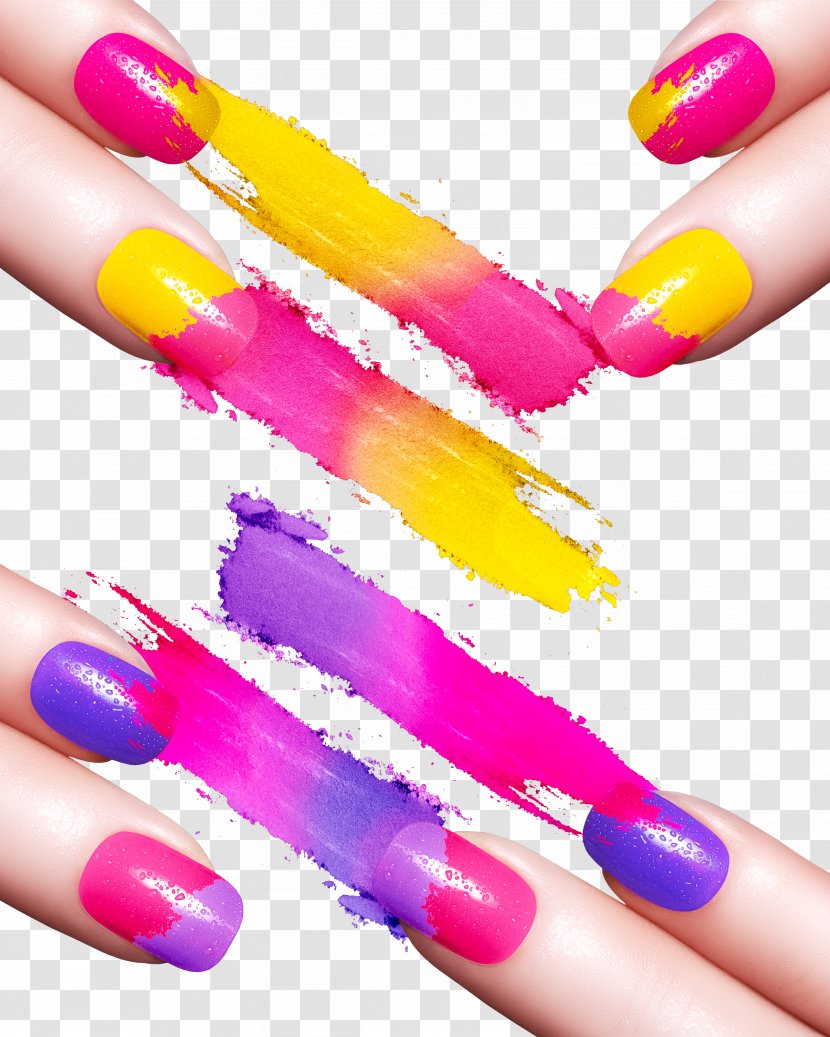 Nail Polish Manicure Art - Lip - Creative Color Material Transparent PNG