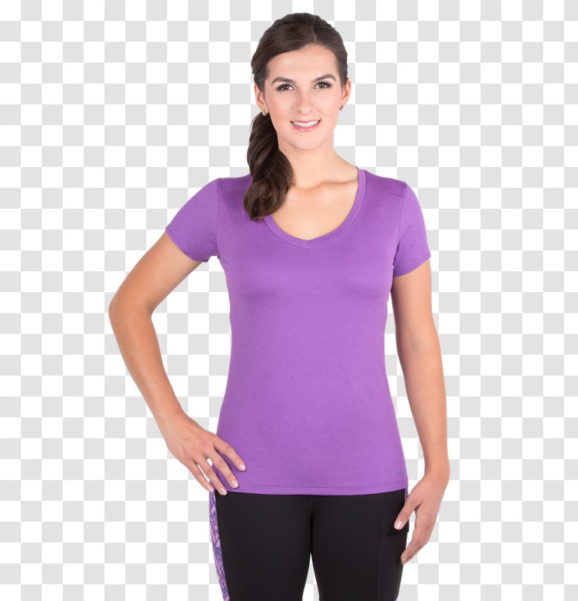 T-shirt Sleeve Neckline Jersey Spandex - Violet Transparent PNG