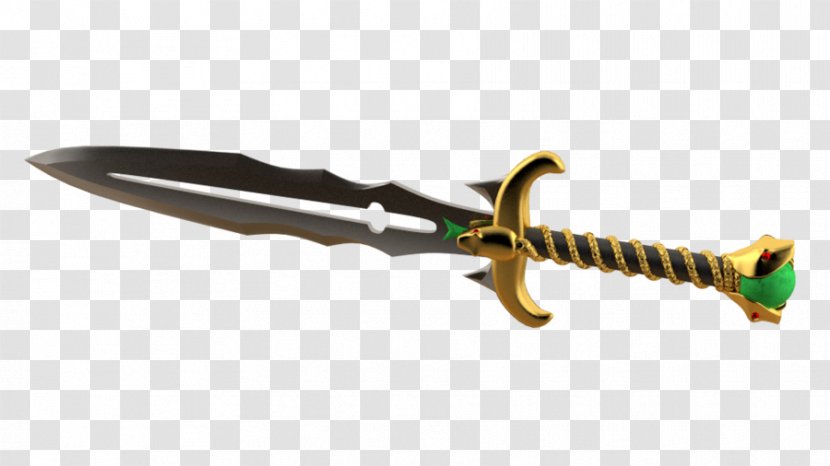 Bowie Knife Dagger Ranged Weapon - Gold Three-dimensional Figure 3 Transparent PNG