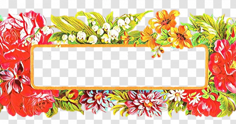 Picture Frame - Cartoon - Floral Design Rectangle Transparent PNG