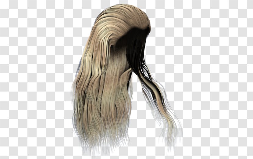 Long Hair Blond Wig - Layered Transparent PNG