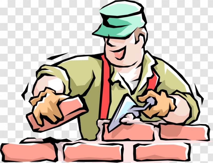 Bricklayer Clip Art Masonry Construction - Male - Brick Transparent PNG