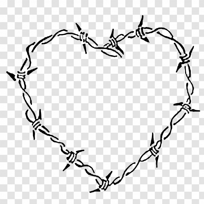 Drawing Heart - Blackandwhite - Wire Fencing Transparent PNG