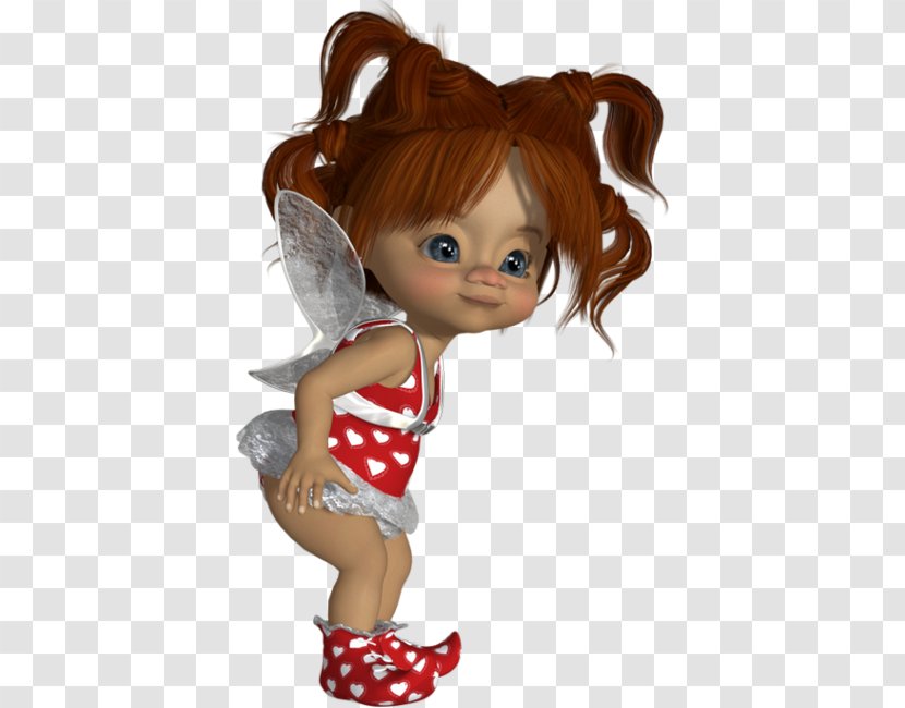 Brown Hair Cartoon Doll - Long - 14 Feb Transparent PNG