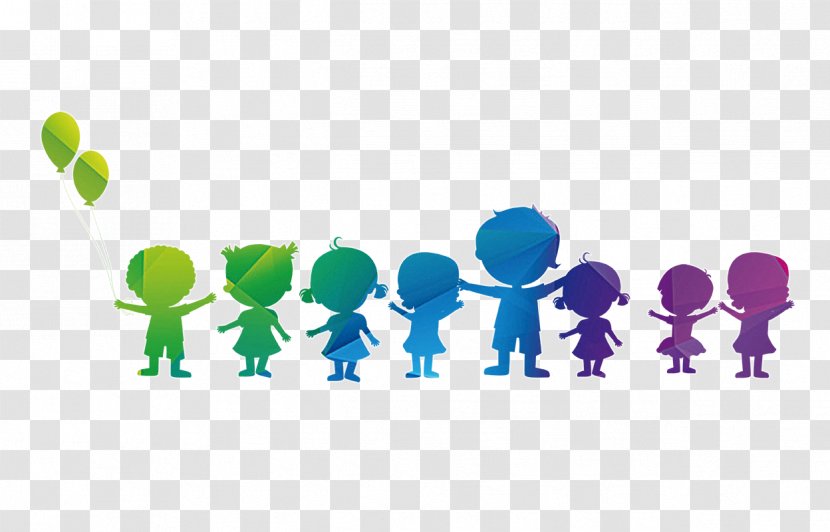 Silhouette Fundal - Raster Graphics - Children Silhouettes Holding Hands Transparent PNG