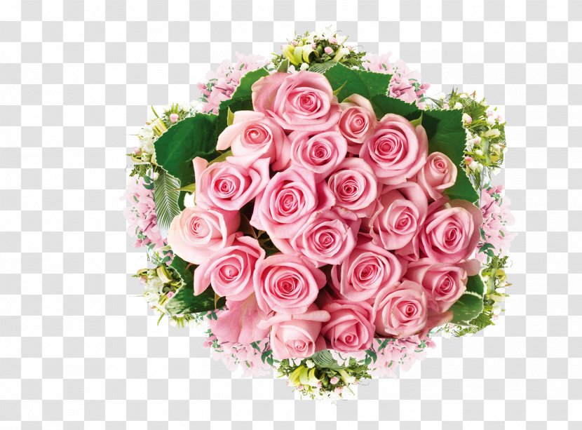 Rose Flower Bouquet Pink Flowers Floristry - Blue - Creative Transparent PNG