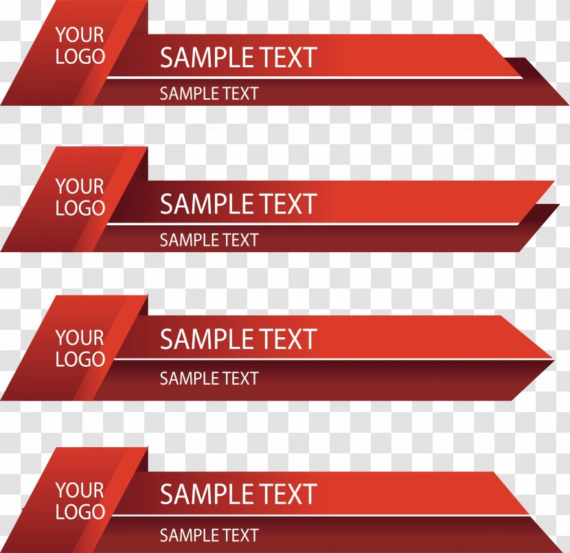 Web Banner Paper - Rectangle - Red Origami Business Transparent PNG