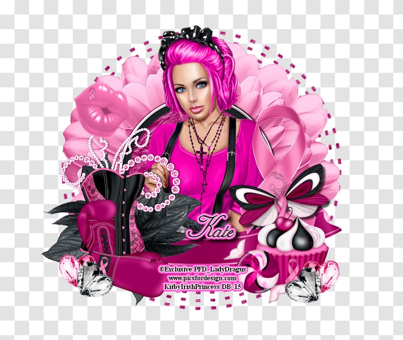Graphic Design Black Hair Pink M - Magenta Transparent PNG