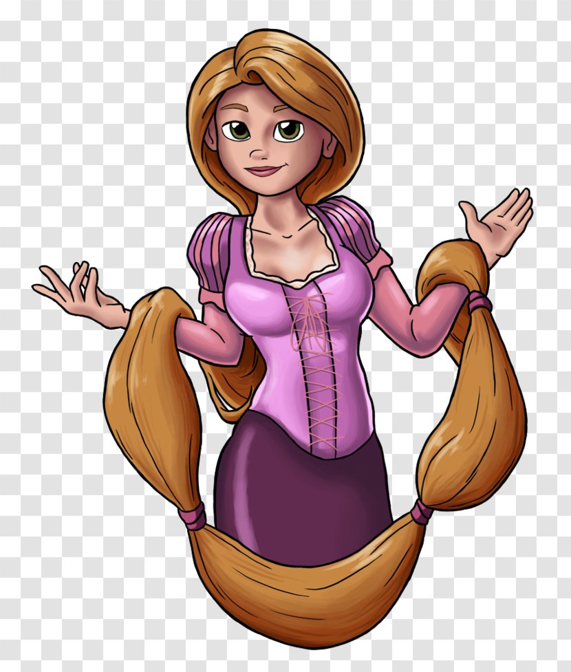 Finger Cartoon Figurine Character - Silhouette - Rapunzel Hair Transparent PNG