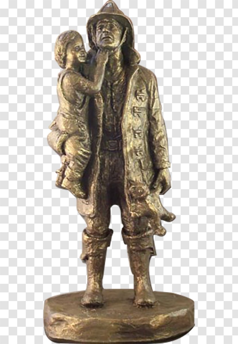 Bronze Sculpture Bust Statue Firefighter Transparent PNG
