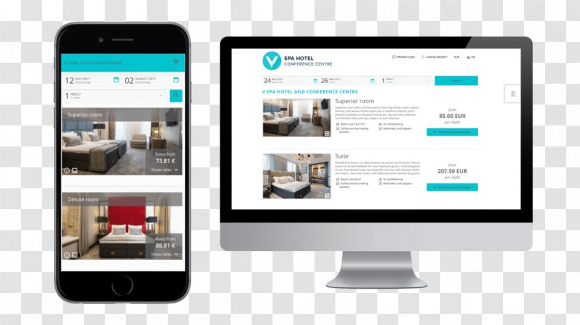 Search Engine Optimization Hotel Web Design Smartphone - Gadget - Online Reservations Transparent PNG