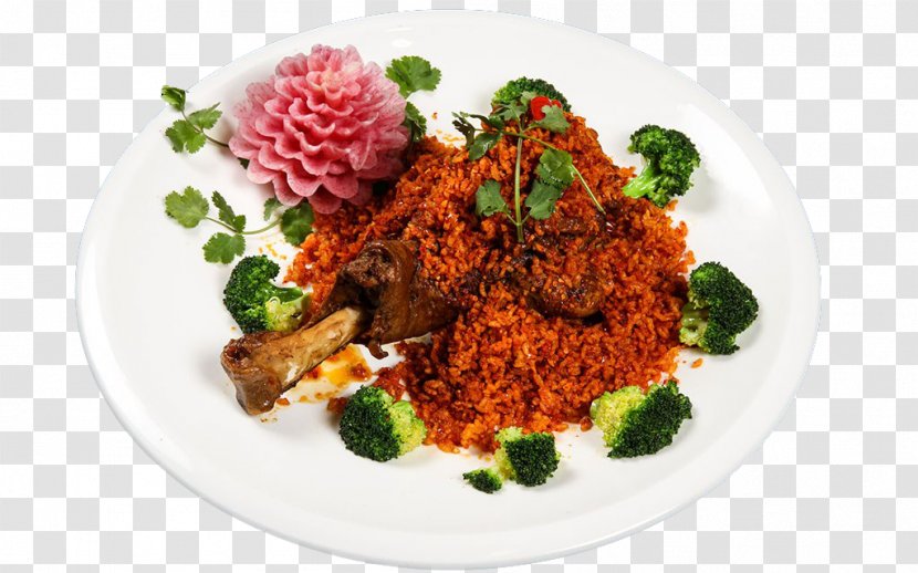 Rendang Jollof Rice Red Cooking Chicken Meat - Tree - The Inside Plate Transparent PNG