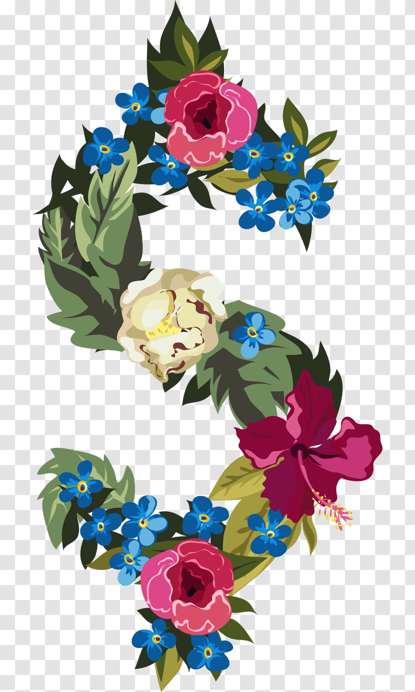 Floral Design Creativity - Plant - Creative Digital Word Garland Transparent PNG